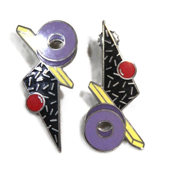 80'S ACME STUDIO ATOMIC "PROTON" EARRINGS BY ADRIAN OLABUENAGA - Picture 1 of 2